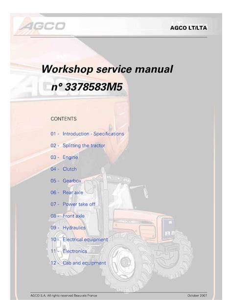 Tractor Workshop Service Manual