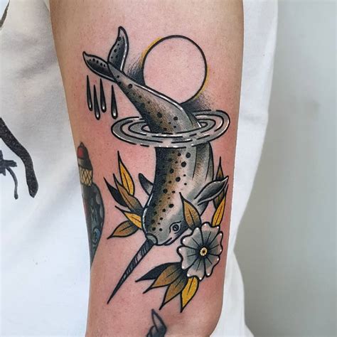 Traditional Narwhal Tattoo