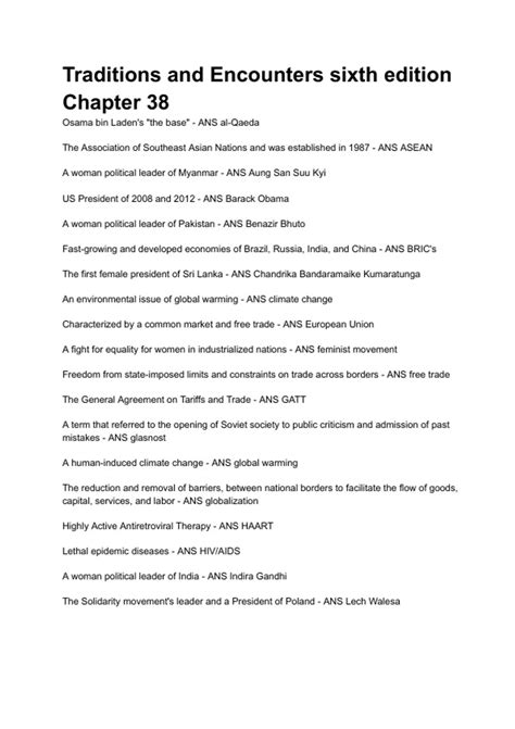 traditions and encounters study questions answers