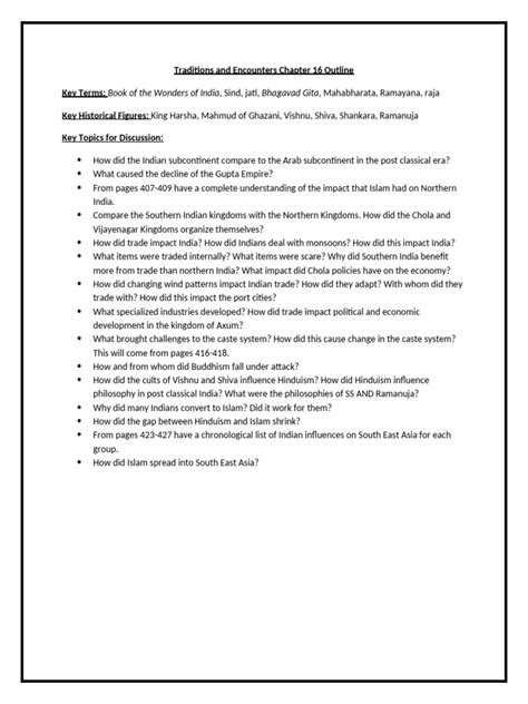 Traditions Encounters Chapter