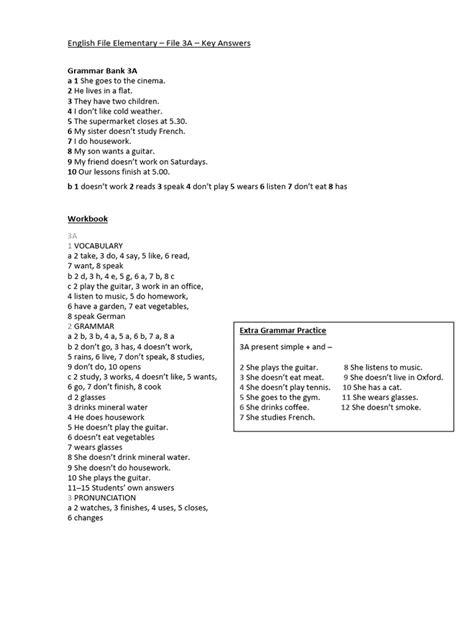 Traducciones 3a Answer Key