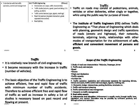 Traffic Engineering Lecture Notes