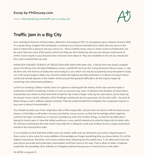Traffic Jam Essay