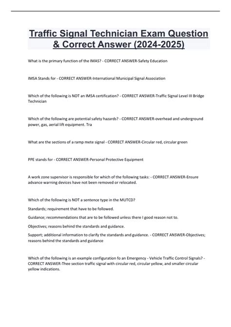 traffic signal technician exam study guide