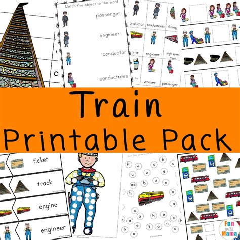 Train Kids Print Out Activity Pack Fun With Train Cut Out Printable - Train Cut Out Printable