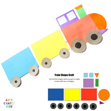 Train Shapes Practice Craft Dltk X27 S Crafts Train Template For Preschool - Train Template For Preschool