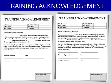Training Acknowledgement Form