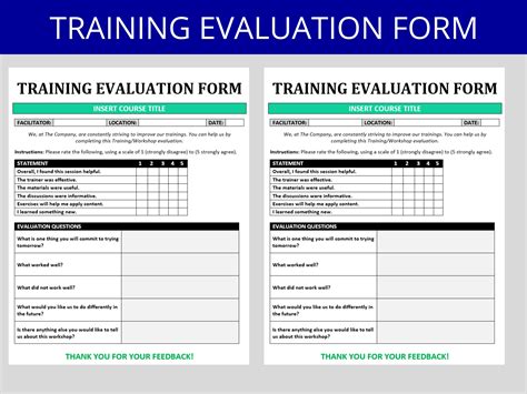 training evaluation and feedback sheet free electrons
