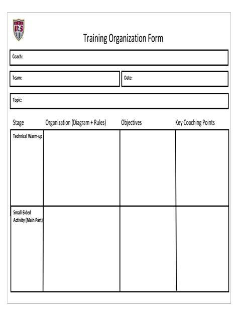 training organization form u s soccer