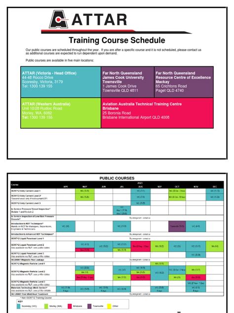 Read Training Course Schedule 2017 2018 Attar 