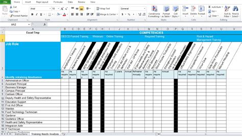 Full Download Training Needs Analysis Template Excel 