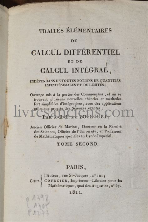 traites elementaires de calcul differentiel et de