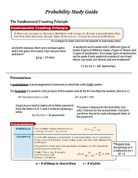 traits and probability study guide answer key