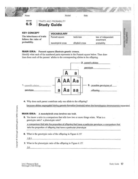Read Traits And Probability Study Guide Answers 