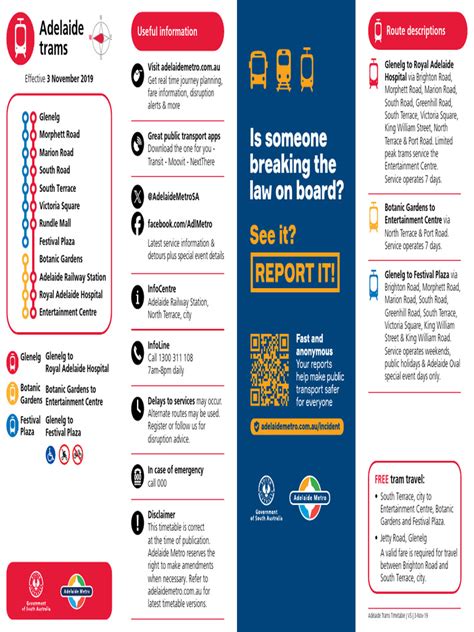 Tram Timetable Adelaide