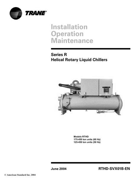 Read Online Trane Helirotor Compressor Maintenance Manual 