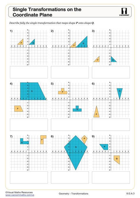 Transformation On Coordinate Plane Task