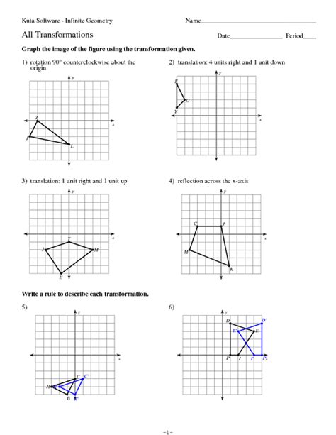 Transformation Review Worksheet Answer Key Worksheet For Transformations Grade 4 - Worksheet For Transformations Grade 4