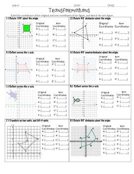 Transformations Homework Packet All Answerstebook