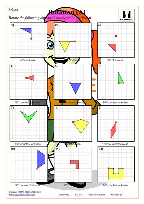 Transformations Worksheets Geometry Cazoom Maths Reflections And Translations Worksheet - Reflections And Translations Worksheet