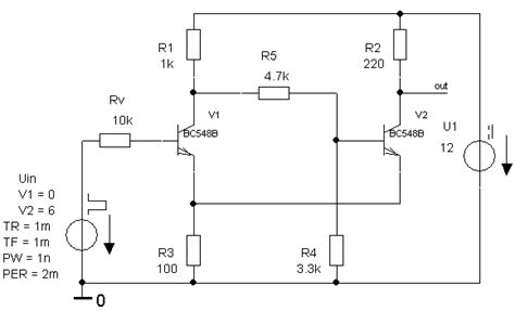 Transistor Schmitt Trigger Pspice