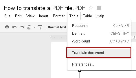 translate document pdf