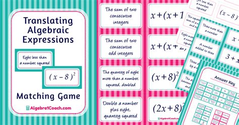 Translating Algebraic Expressions Algebra 1 Coach Verbal Expressions Worksheet - Verbal Expressions Worksheet