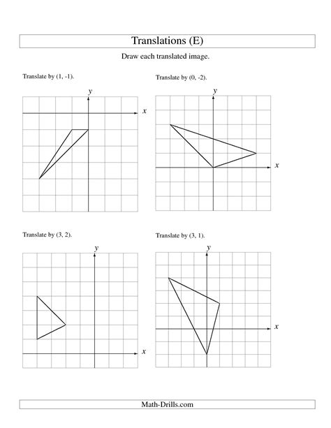 Translation Math Worksheets   Translation Math Geometry Graph Rules Functions - Translation Math Worksheets