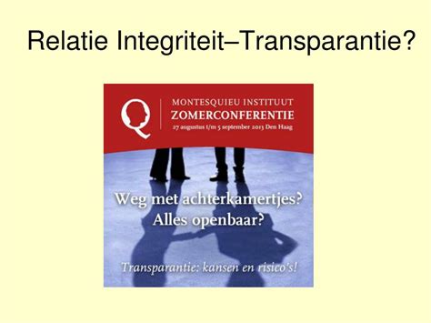 transparantie integriteit