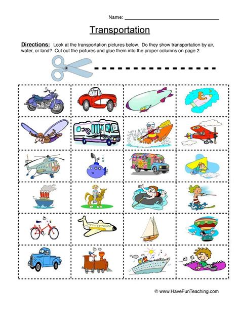 Transportation Worksheet Kindergarten Teaching Resources Tpt Transportation Worksheets Kindergarten - Transportation Worksheets Kindergarten