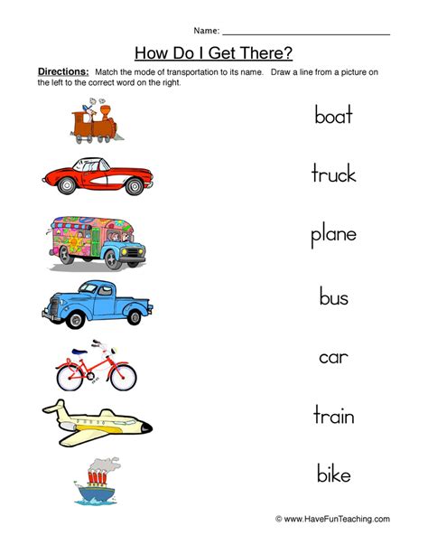 Transportation Worksheets For Kindergarten And First Grade Transport Worksheet For Kindergarten - Transport Worksheet For Kindergarten