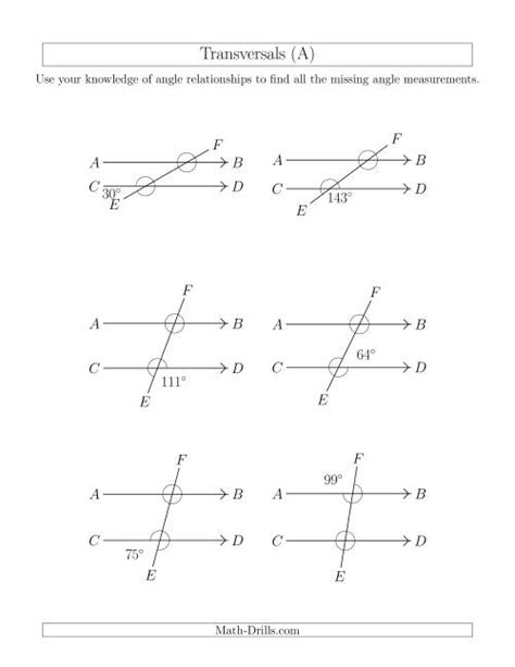 Transversals And Angles Worksheet   Angles In Transversal Worksheet Answers - Transversals And Angles Worksheet