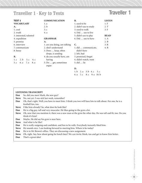 traveller beginner tests key
