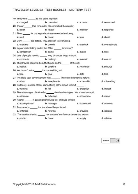 traveller level b2 test unit 5