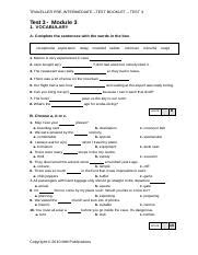 Traveller Pre Intermediate Test Module 5