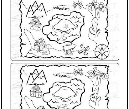 Treasure Map 2 Spot The Difference Picture Puzzle Spot The Difference Puzzles Printable - Spot The Difference Puzzles Printable