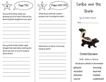 Download Treasures Carlos And The Skunk Comprehension Questions 
