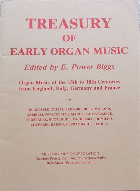 Full Download Treasury Of Early Organ Music Organ Music Of The 15Th To 18Th Centuries From England Italy Germany And France 