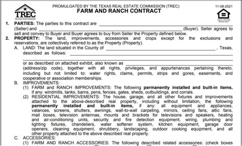 Trec Contracts Land