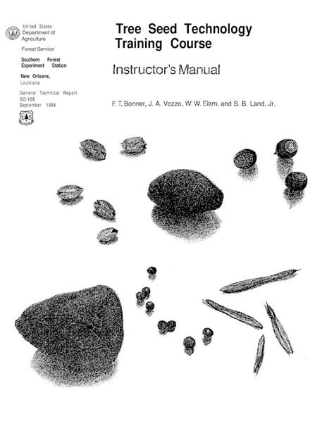 Tree Seed Technology Training Course Instructors Manual Sudoc A 1388so 106