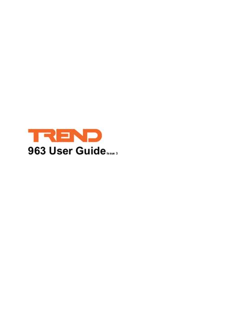 Trend 963 Engineering Manual