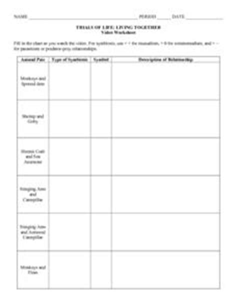 Trials Of Life Living Together Worksheet   Discover How To Live A Healthier Life On - Trials Of Life Living Together Worksheet