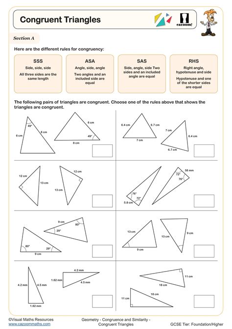Triangle Congruence Worksheet