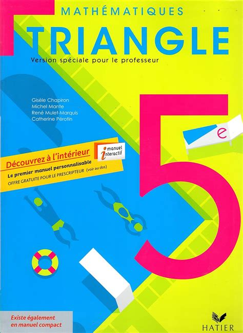 triangle matha c matiques 5e a c d 2010 livre du