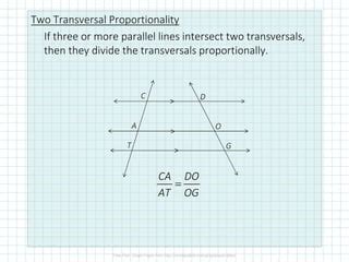 Download Triangle Proportionality Theorem Transversal Similarity 