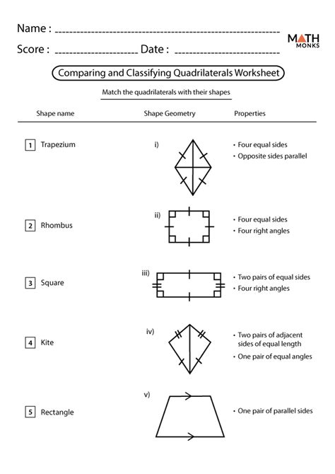 Triangles And Quadrilaterals Fifth Grade Math Worksheets Biglearners Quadrilateral Worksheet 5th Grade - Quadrilateral Worksheet 5th Grade