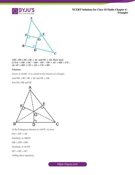 Triangles Class 10 Test Papers