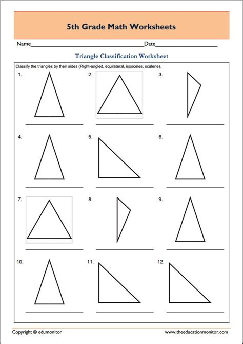 Triangles Geometry Worksheet   5th Grade Geometry Worksheets Math Salamanders - Triangles Geometry Worksheet