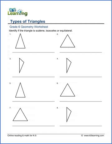 Triangles Worksheets K5 Learning Types Of Triangle Worksheet - Types Of Triangle Worksheet