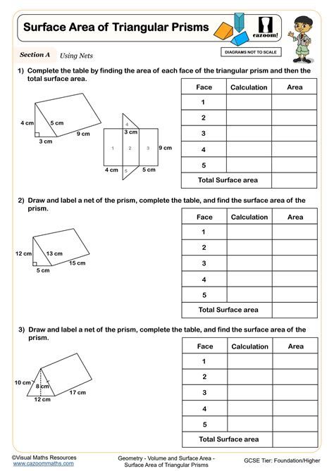 triangular prism surface area answer key